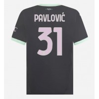 Koszulka piłkarska AC Milan Strahinja Pavlovic #31 Strój Trzeci 2024-25 tanio Krótki Rękaw